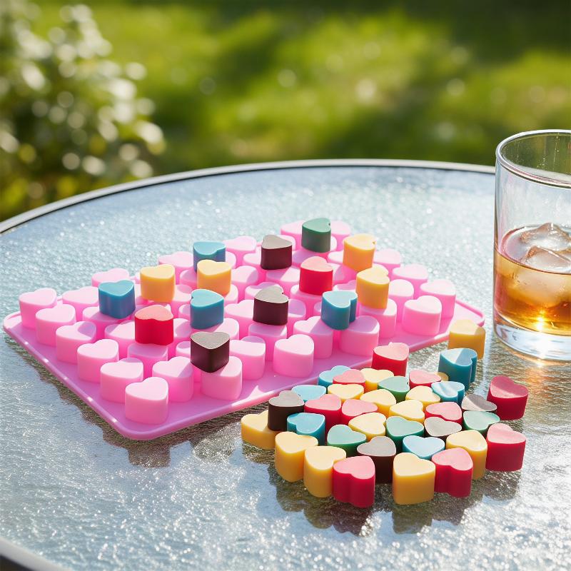 Soap Making Designs - 55 Grids Heart Silicone Cake Mold