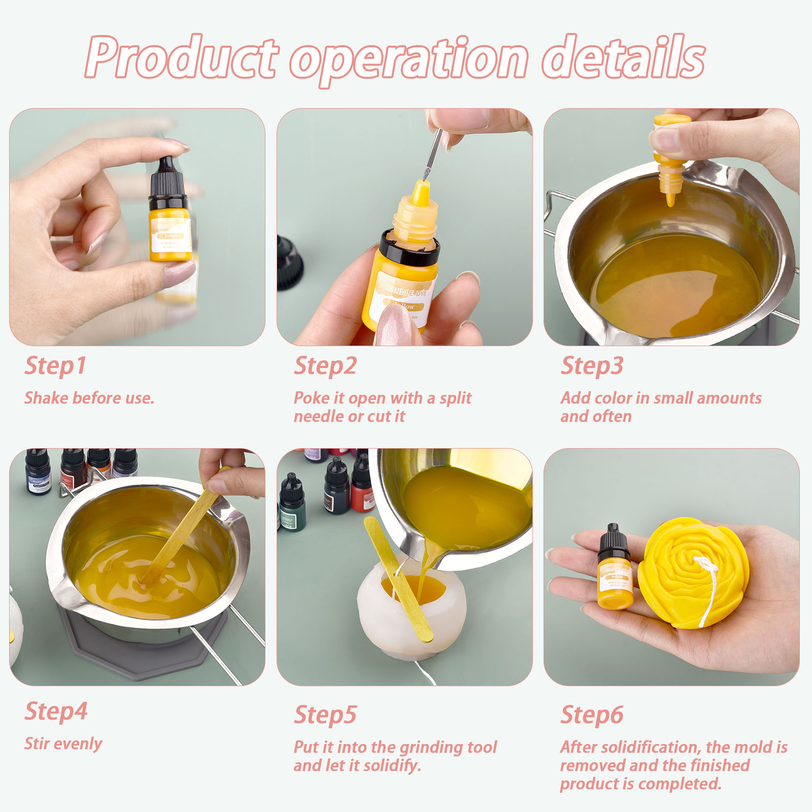 5ml/Bottle Candle Wax Pigment  - огляд і ціна Soap Making Liquid